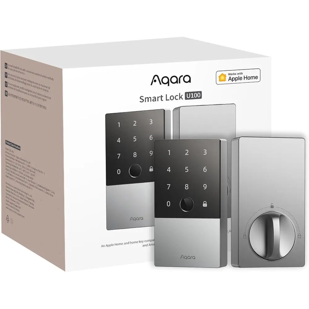 

U100, ingerprint KeylEntry Door Lock with Home Key, Touchsn Keypad, Smart Eic Deadbolt, IP65 Weatherproo, Supports HomeKit, Alex