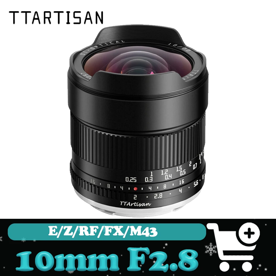 

TTArtisan APS-C 10mm F2 ASPH. Wide Angle Prime Camera Lens for Fuji X-T200 X-T30 II Sony A6500 A7R III Nikon Z5 Canon R50
