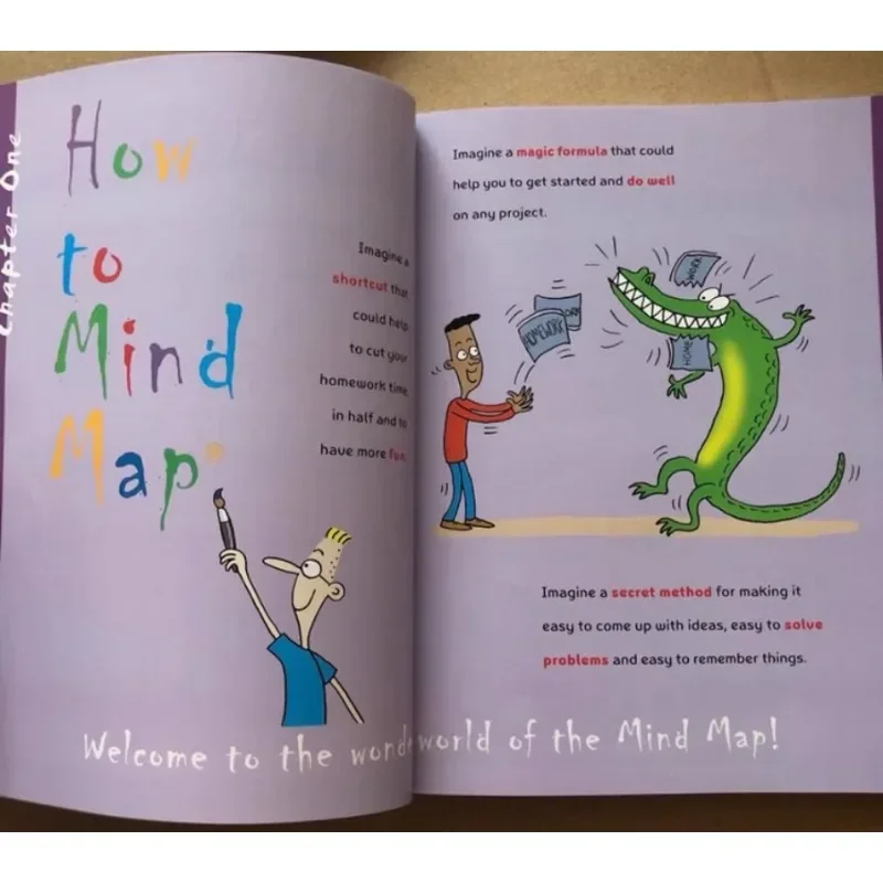 3 livres Tony Buzan: cartes mentales pour enfants, livres d'images d'histoire anglaise pour enfants, apprendre l'anglais, livres de lecture