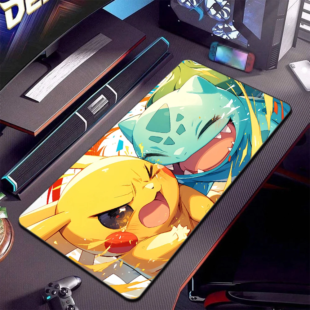 

XXL PC Non-slip Desk Mat Gamer Office Locking Edge Carpet P-Pokemons Large Mouse Pad Keyboard Table Gaming Accessories Mousepad