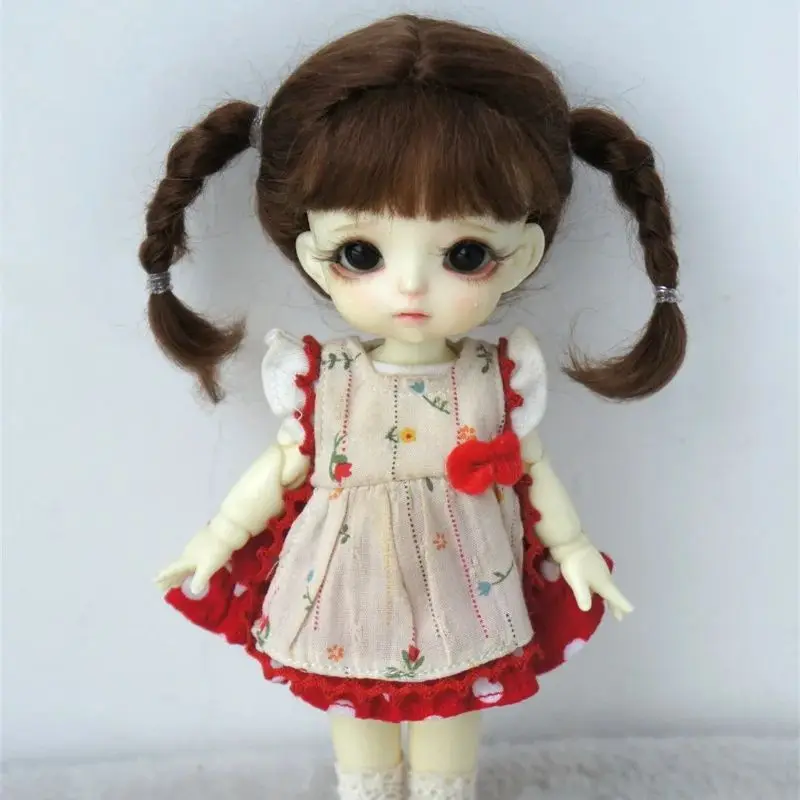 JD667 1/8  Lati Yellow Doll Wig For Head Circumference 13-15CM OB11 Fashion BJD Hair Size 5-6inch Cute Braid Mohair Wigs