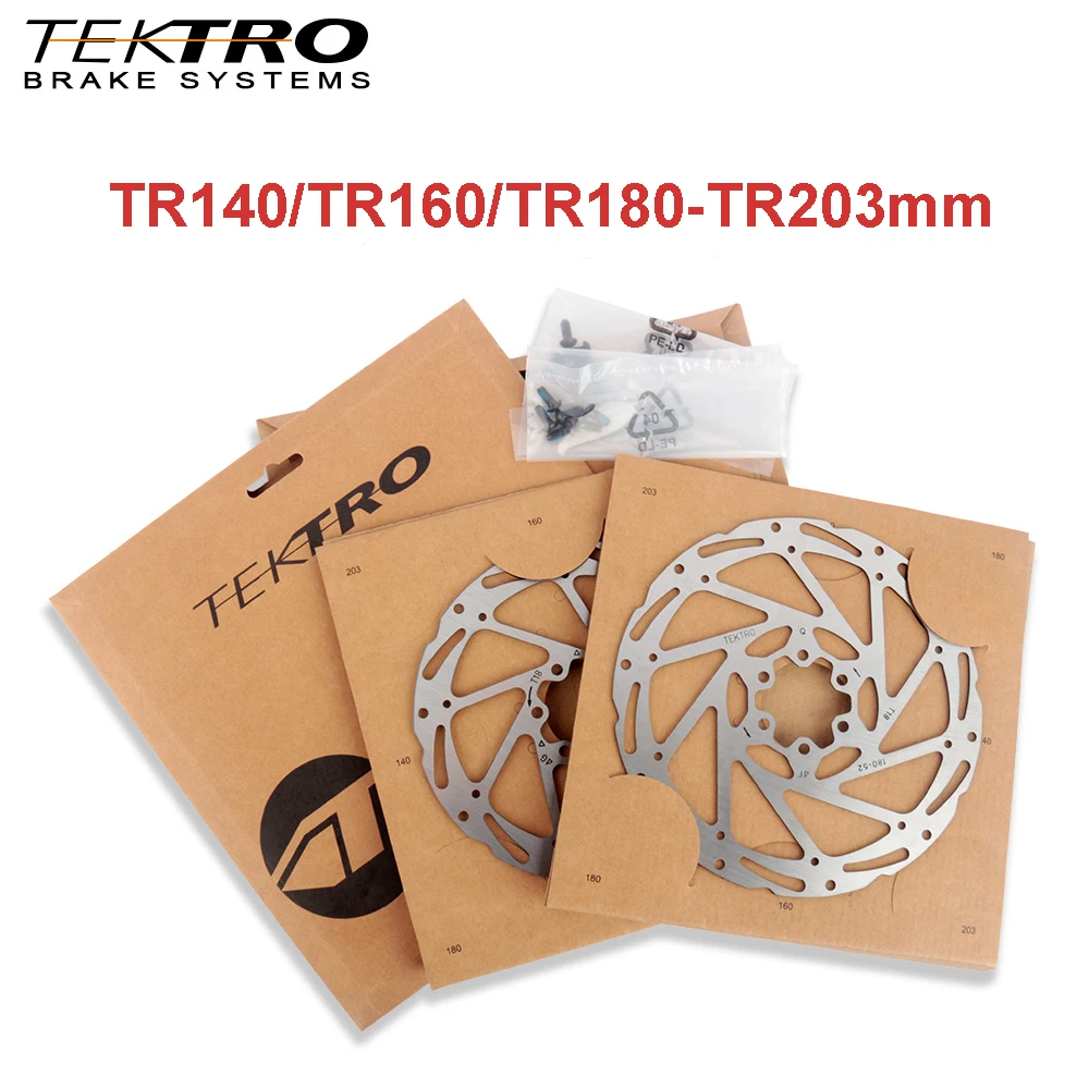 Tektro MTB Bicycle Rotors Disc Brake 140 160 180 203mm 6 Bolts Hydraulic  Mountain Bike Rotors For Mountain Road Bicycle Parts