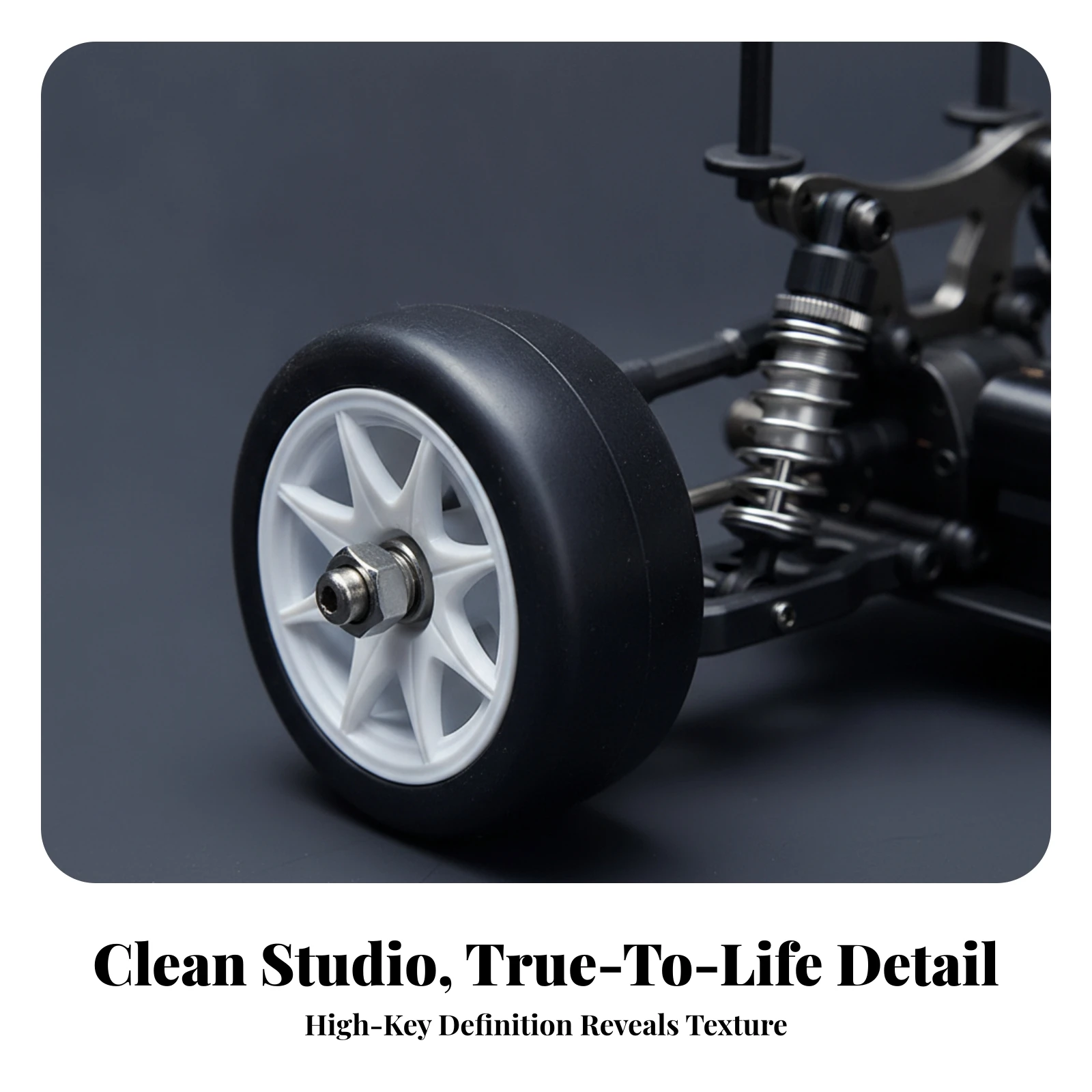 4 Pieces Model Car Tire Compatible RC Wheel Rim and Tire Set for Model Builders