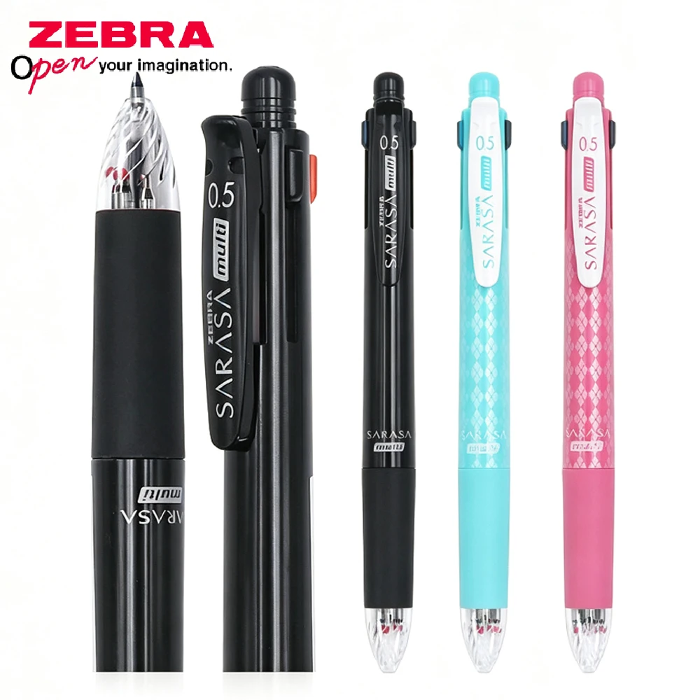 Ручка-трансформер Zebra Japan J4SA11 SARASA Multi 5 в 1, 4 цвета гелевой ручки + механический карандаш 0,5 мм, канцелярские принадлежности для школы и офиса.