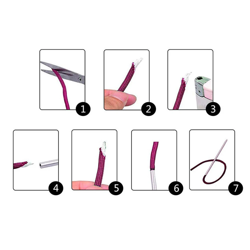 

Paracord Lacing Needle Set 9 in 1 Braiding Tools Jewelry Accessories Smoothing Metal Utensil Storage Box Professional Use