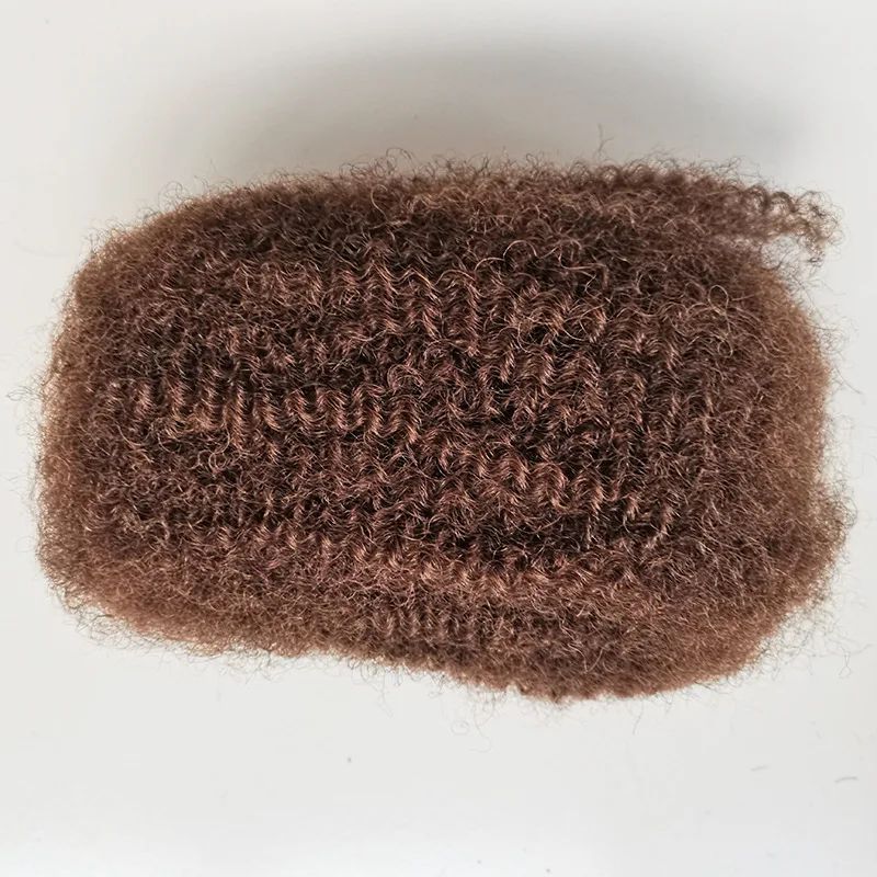 30g/50g #4 Brown 4C Afro Kinky Bulk Human Hair Extensions No Weft Brazilian Remy Bulk For Locs Micro Twist Braiding Hair