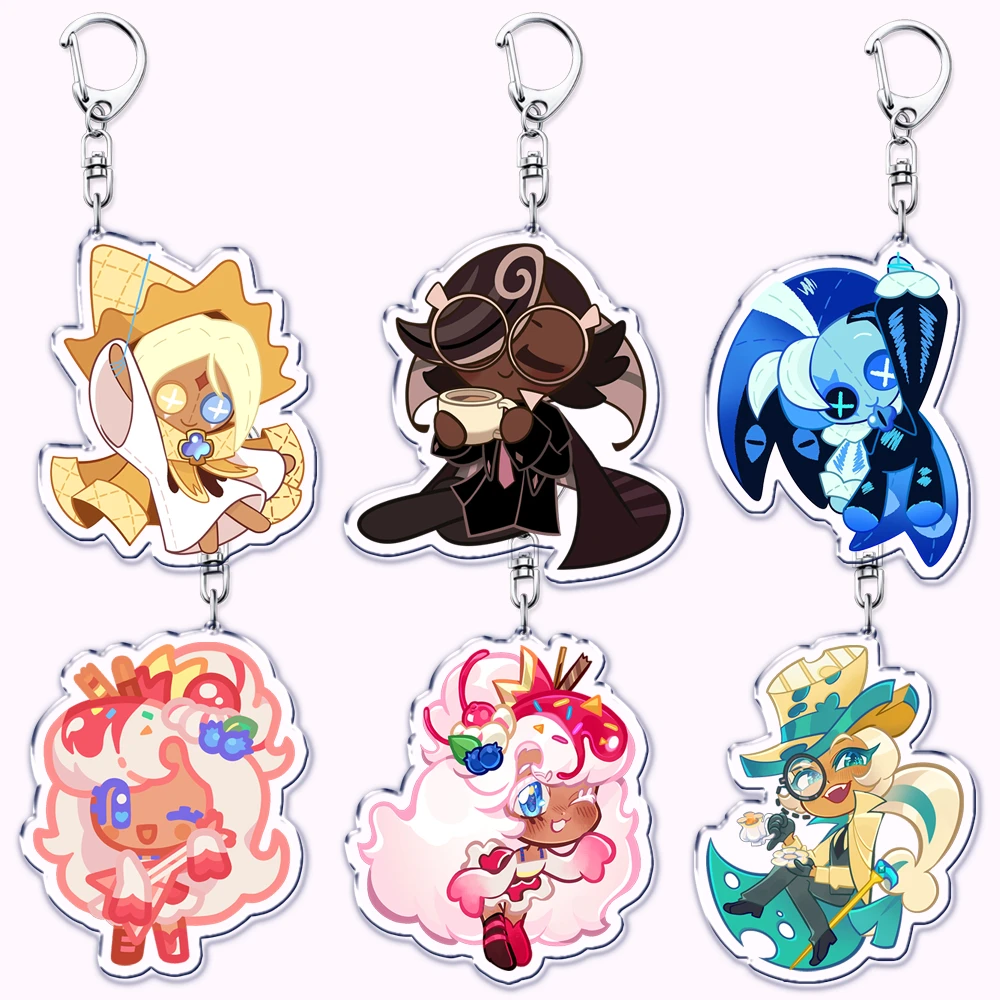 Aranyos Aprósütemény chibis keychains számára accessor Olvasottság Árny Tej Akadálymentes Fűszervanília Misztika Liszt Cukorka Alma keyrings ékszer Csonka ajándékok