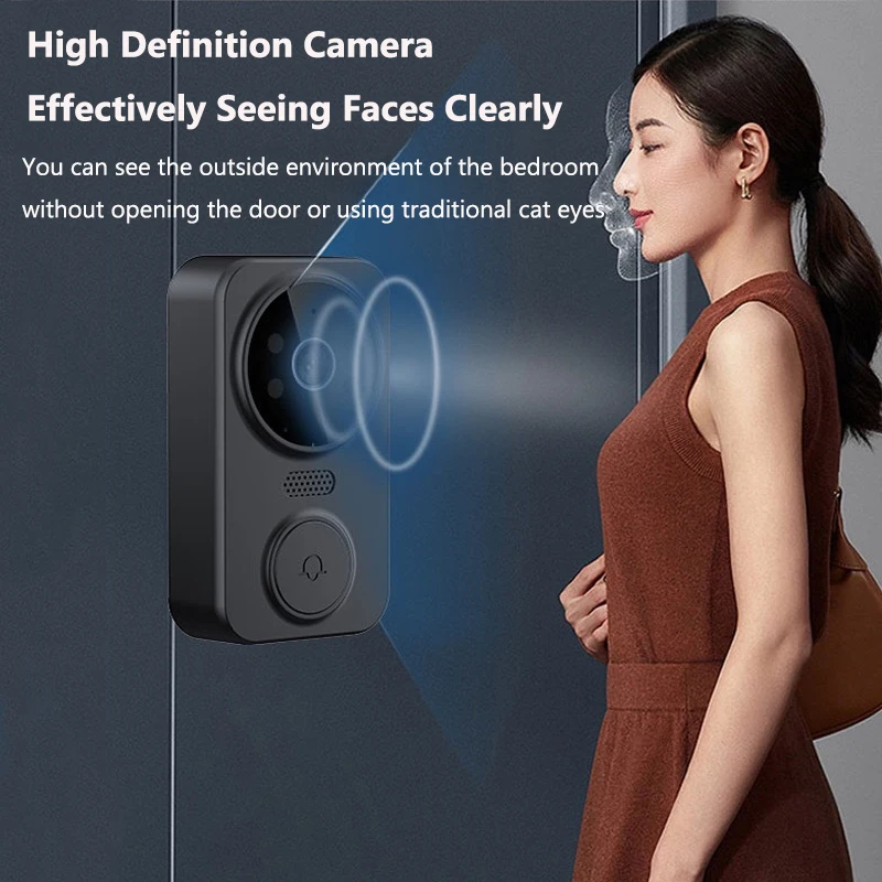 Pacchetto telecamera per campanello video wireless WiFi HD 2.4G, telecamera di sicurezza intelligente con visione notturna, rilevamento del movimento, archiviazione su cloud ﻿