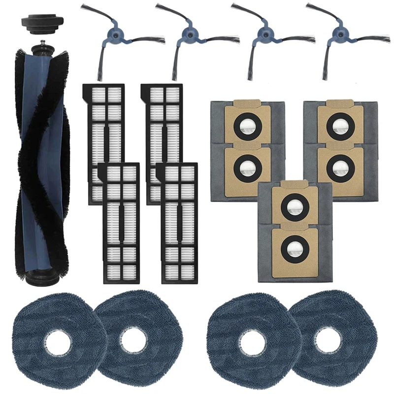 

Hot Replacement For Eufy X10 Pro Omni Robot Vacuum Accessories Kit Roller Brush Dust Bags Side Brushes Hepa Filters Mop Pads