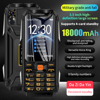 YEEMI Q9 GSM 2G Network Mobile Phone 4 SIM Cards Rugged Bar Cellphone 3.5Inch HD Display Big Battery Loud Voice Phone For Elder