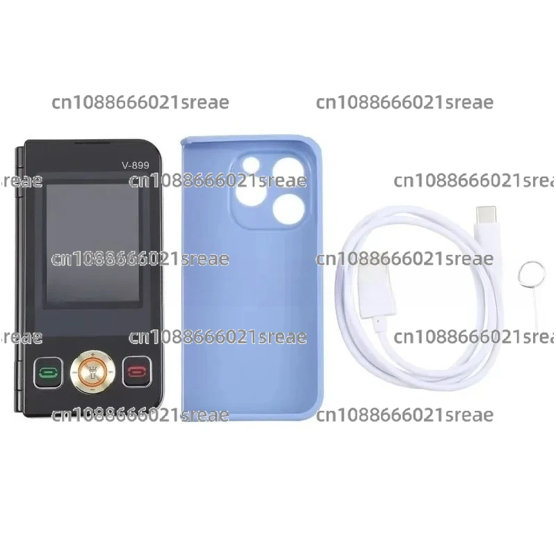 

V-899 Mini Feature Phone 2G GSM Cellular, 32mb + 64MB Memory 2.4 Inches + 2.8 Inches Display Qwerty Keyboard