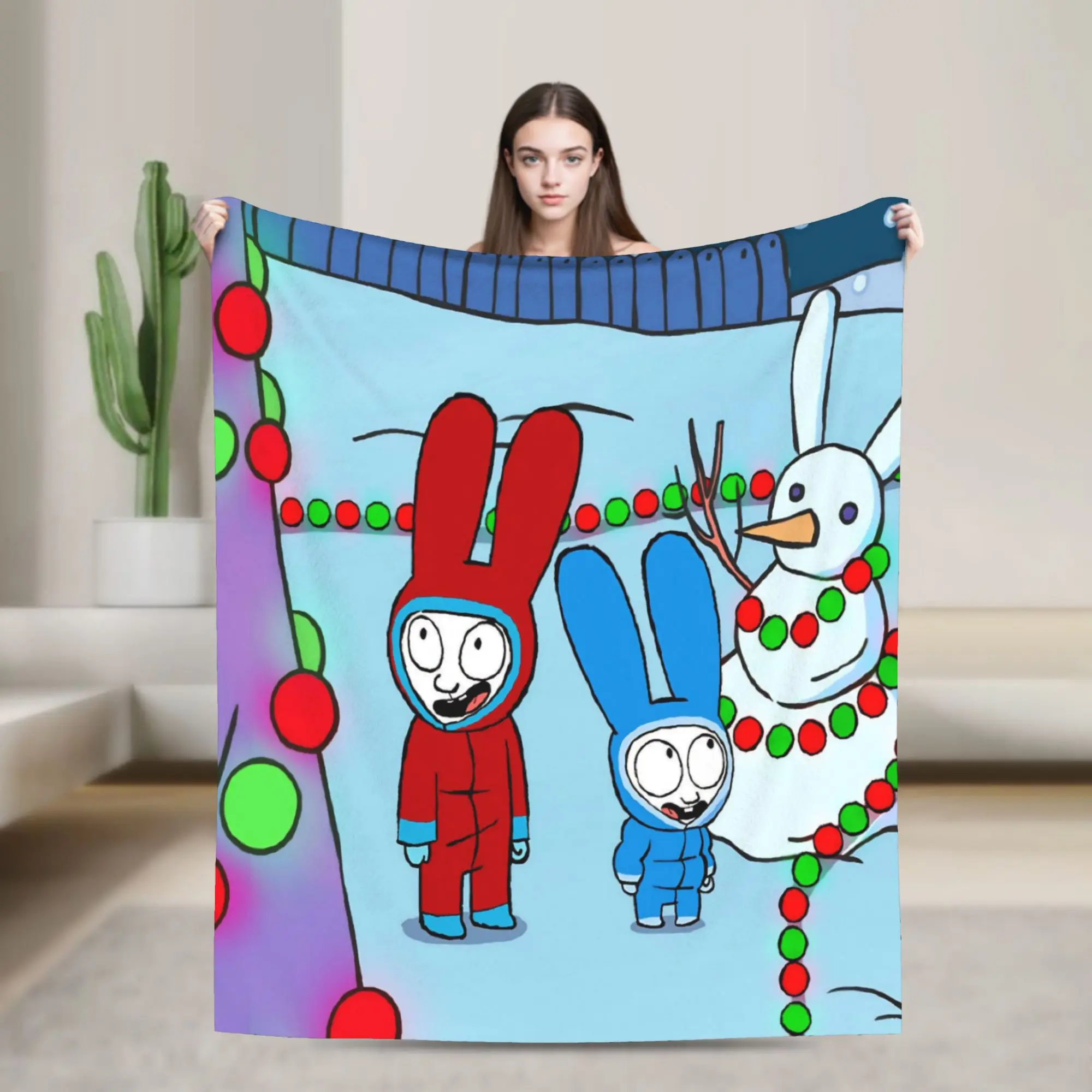 Comfort Simon Super Rabbit Blanket Accessories Sofa Decorative  Throw Blankets Ultra-Soft Flannel for Office