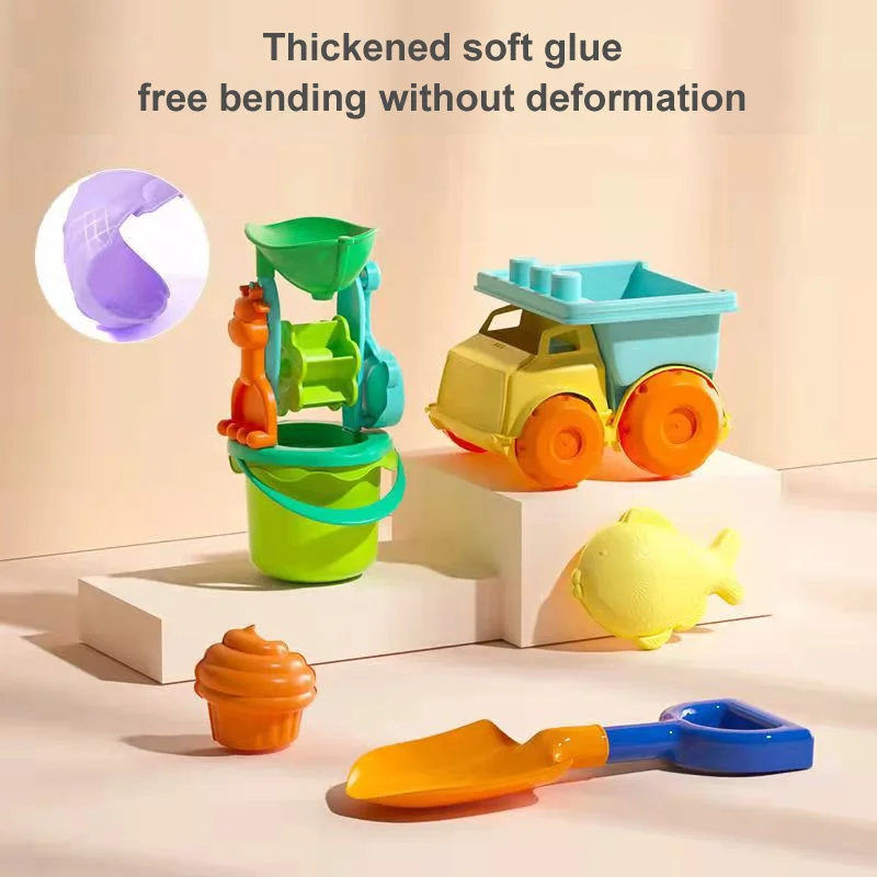 Summer Beach Toys for Kids Soft Silicone Sandbox Set Beach Game Toy for Send Children Beach Play Sand Water Play Tools