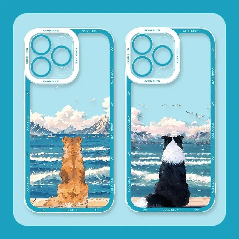 Dog Look sea view Case For Xiaomi 13T 12T 11T 10T 14 13 12 11 Lite 5G NE POCO F6 X6 Pro X3 NFC X5 X4 GT F3 F4 F5 M6 M5S C65 Etui