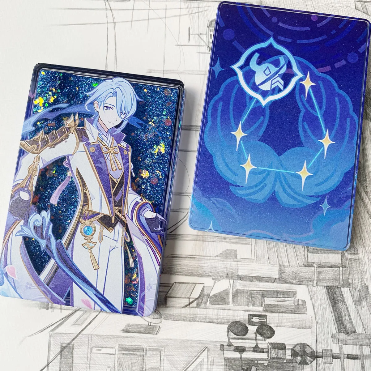 

Genshin Impact Kamisato Ayato Косплей акриловый кирпич зыбучий песок маджонг BL Стенд Модель Аниме Коллекция Декор милый подарок