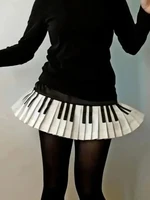 Sweet and spicy style black and white piano vintage pleated skirt for women's spring new design sense slimming and form-fitting - Image 4