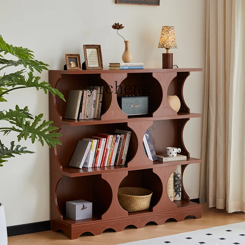 Zz small vertical cabinet retro bookcase antique living room locker multi-layer display rack