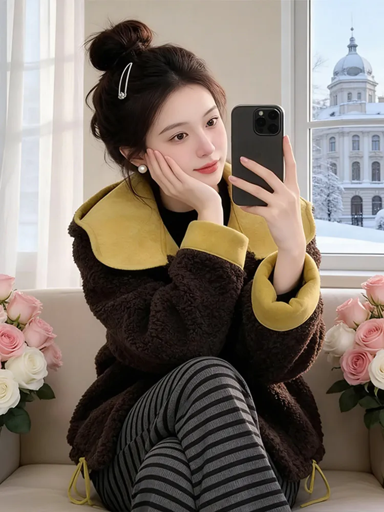 Jaqueta Feminina de Couro Sintético Faionable, Casual e Quente, Nova Coleção Inverno 2026, Versátil, Material de Alta Qualidade, Estilo Cleanfit