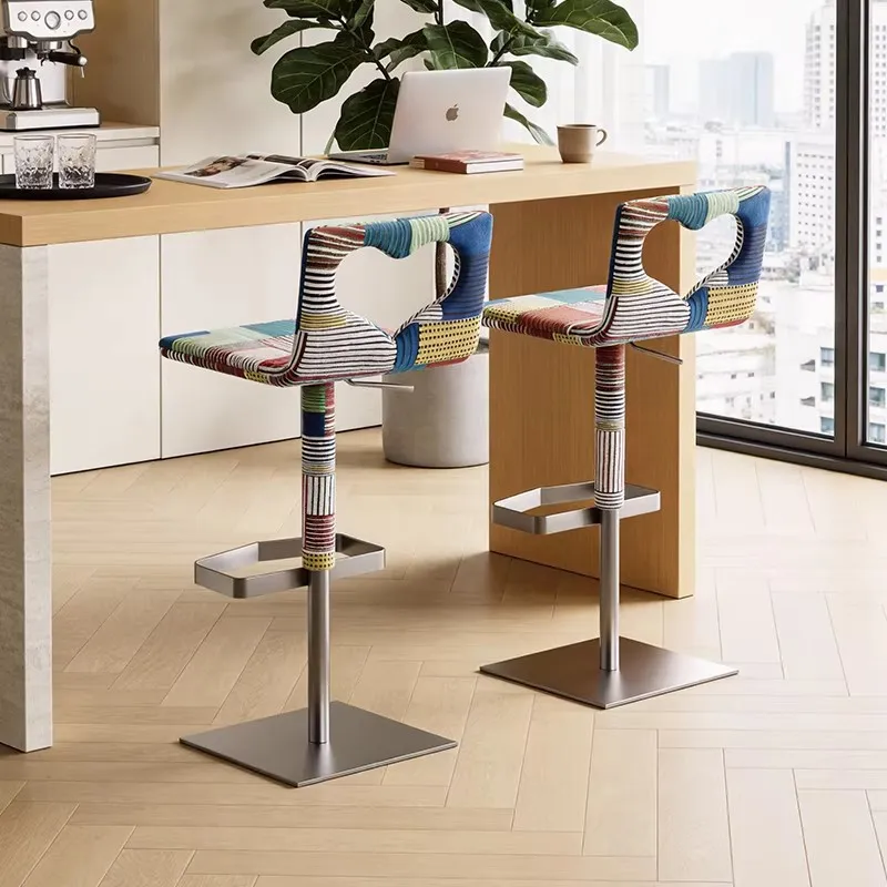 YJQ bar chair liftable rotating high chair household stainless steel island high sense
