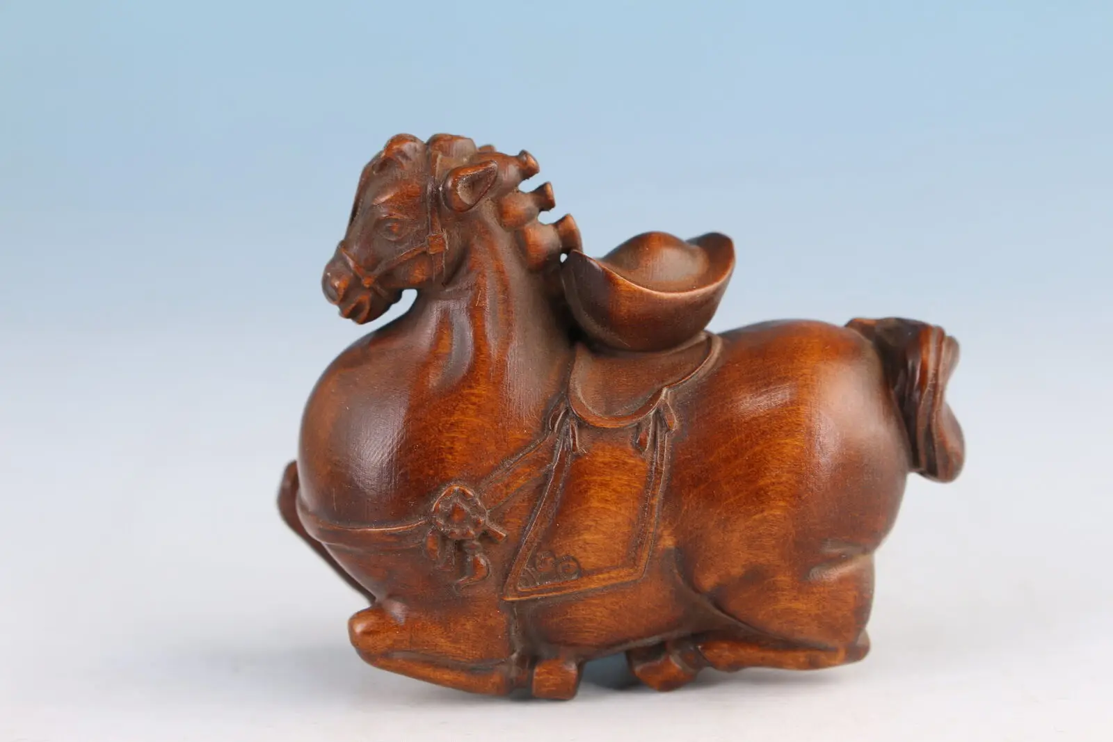 

chinese Boxwood Handwork carving horse Statue tea pet netsuke fengshui