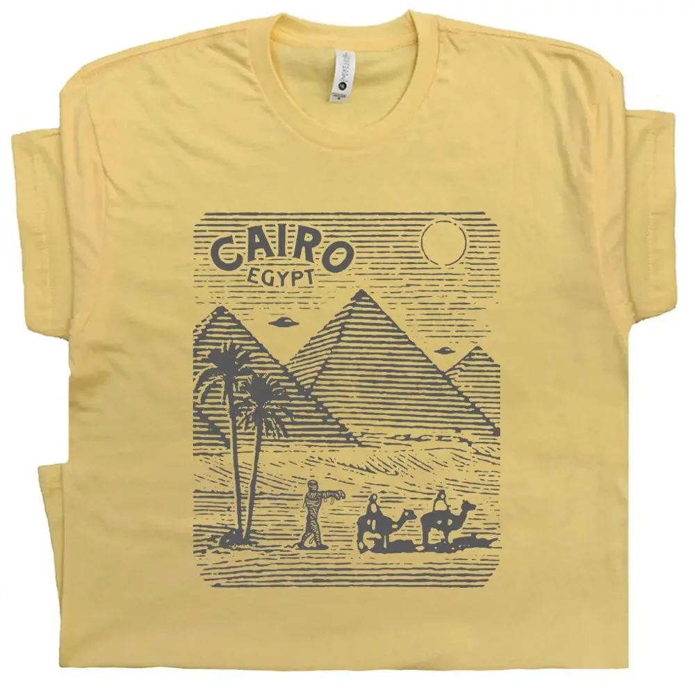 

Cairo Egypt T Shirt Cool Egyptian Pyramids T Shirts for Men Women The Sphinx High Quality 100%Cotton Short Sleeve