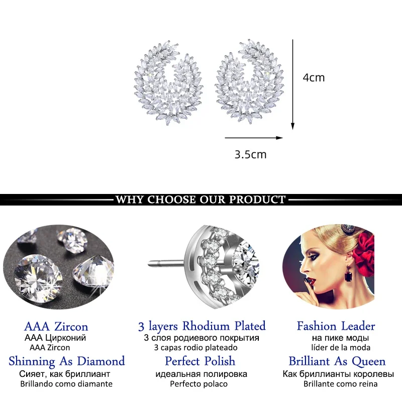 LXOEN Luxury Popular Waterdrop Full Mirco Paved Cubic Zircon Naija Wedding Earring Fashion Women Party Jewelry Envio Gratis