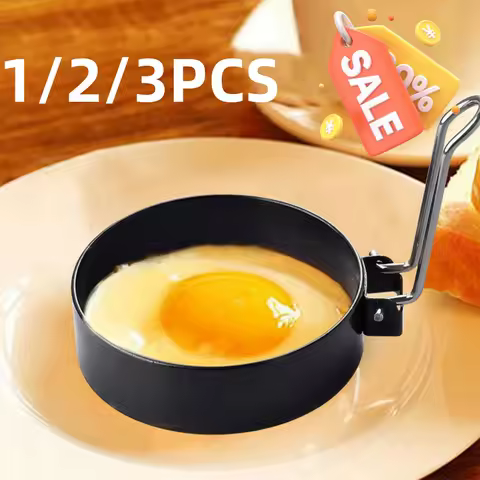 Round Omelette Maker Mold with Handle - Nonstick Egg Cooking Mold for Perfect Eggs, Kitchen Tool for Easy Egg Cooking