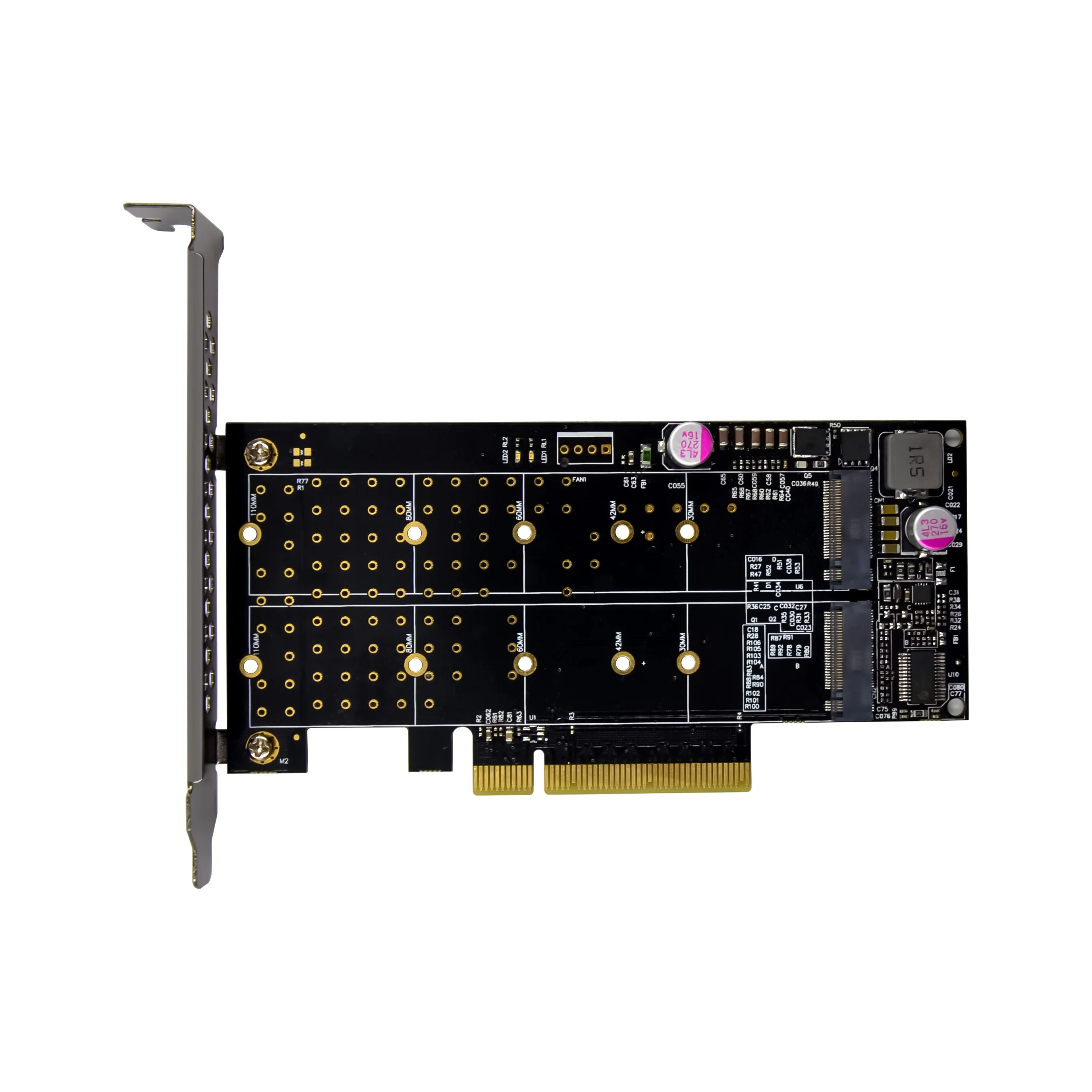 Sunweit ST575 PCIe X8 M.2 clé M SATA adaptateur PCIE X8 vers clé M NVME M.2 22110 2280 2260 adaptateur convertisseur