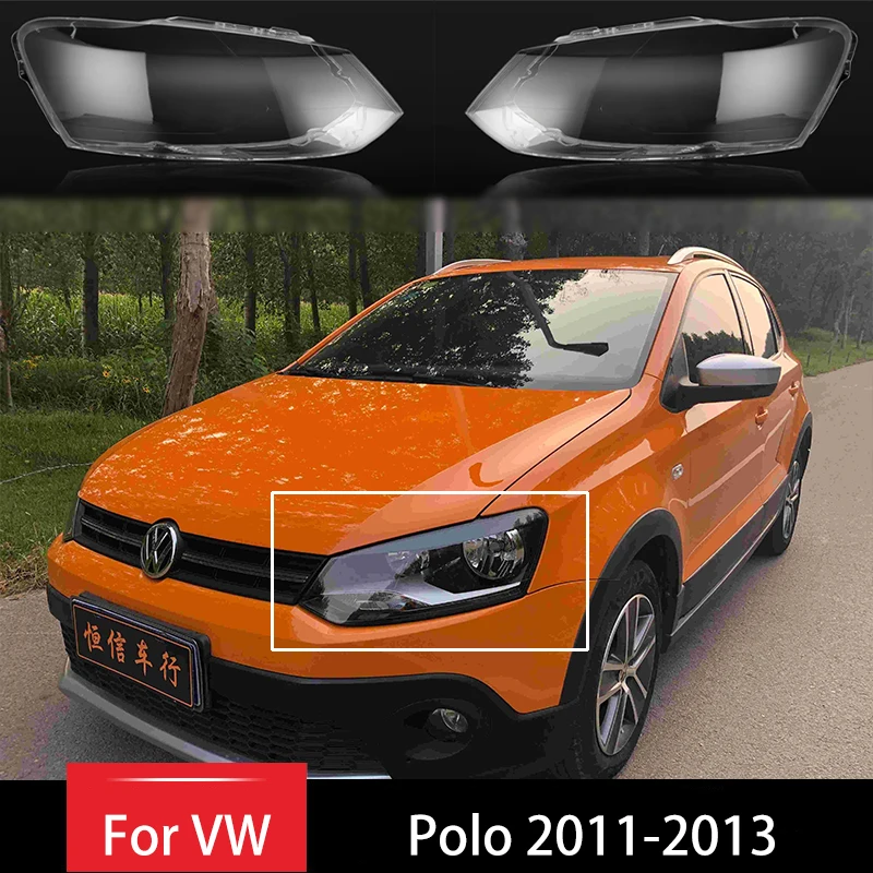 Front Headlight Cover Headlamp for Volkswagen Polo 2011-2013 Transparent Glass Lampshade Lamp Shell Lens Cover