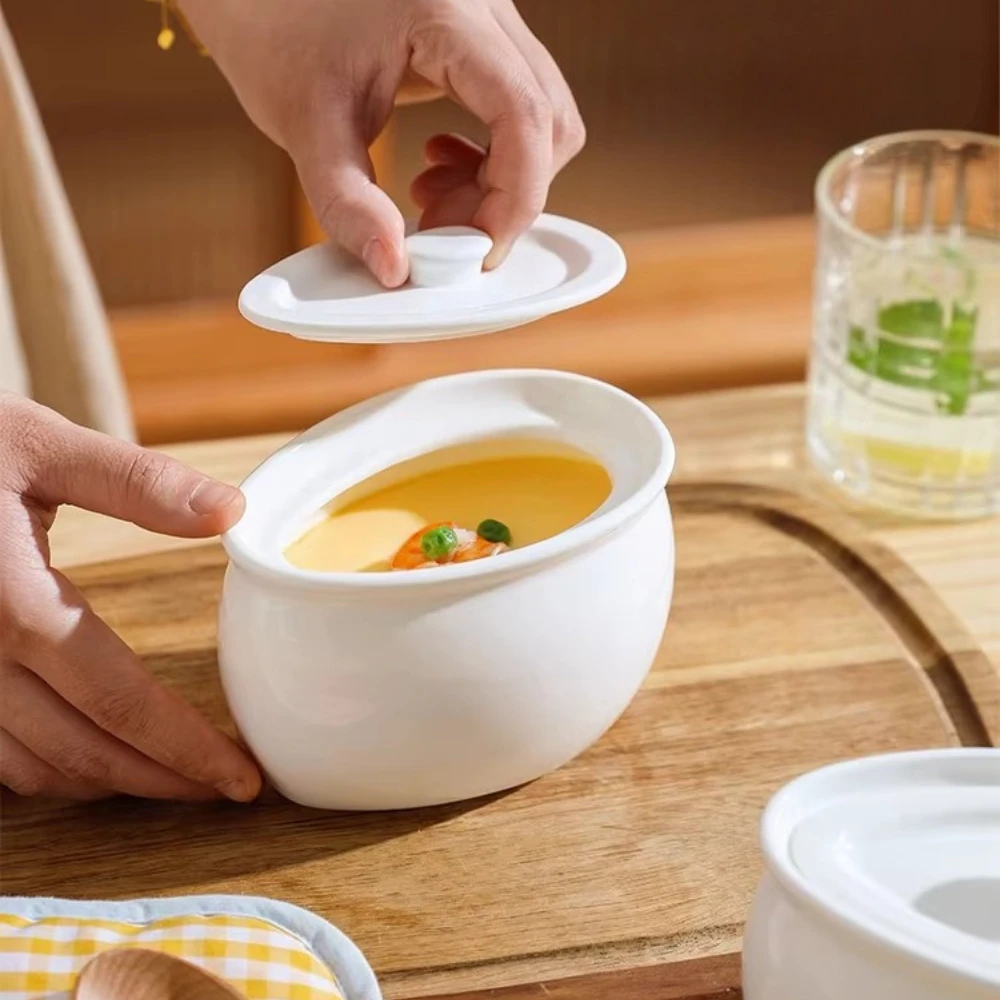 Cuenco de cerámica para huevos al vapor, nuevo recipiente de barro para guisar, olla para guisar refrigerada por agua, olla individual para guisar alimentos, cuenco especial para sopa de huevos