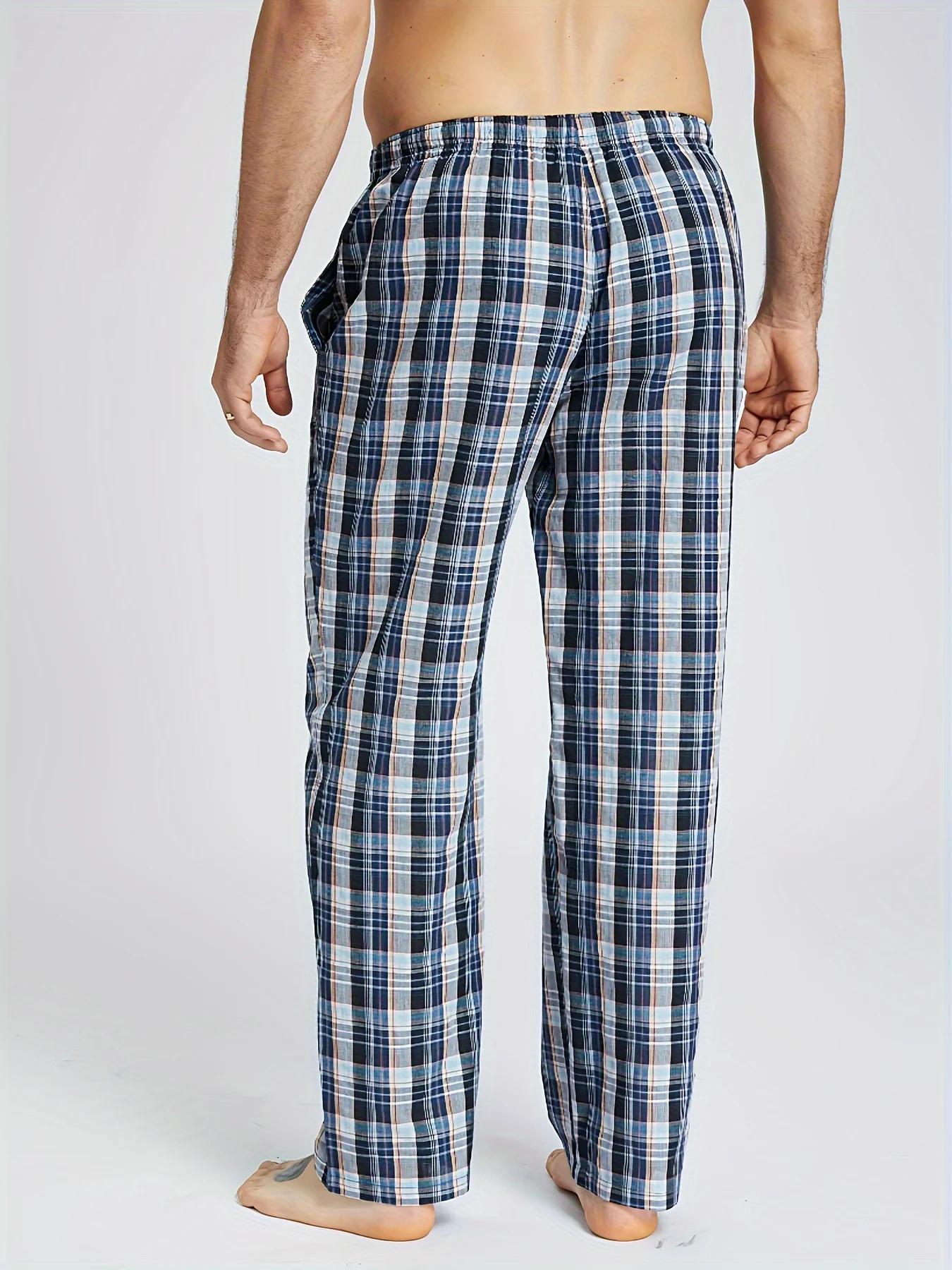 JupiterSecret 3 Pcs/Set Men\'s Cotton Plaid Sleep & Lounge Pants, Pajama Bottoms With Pockets For All Season