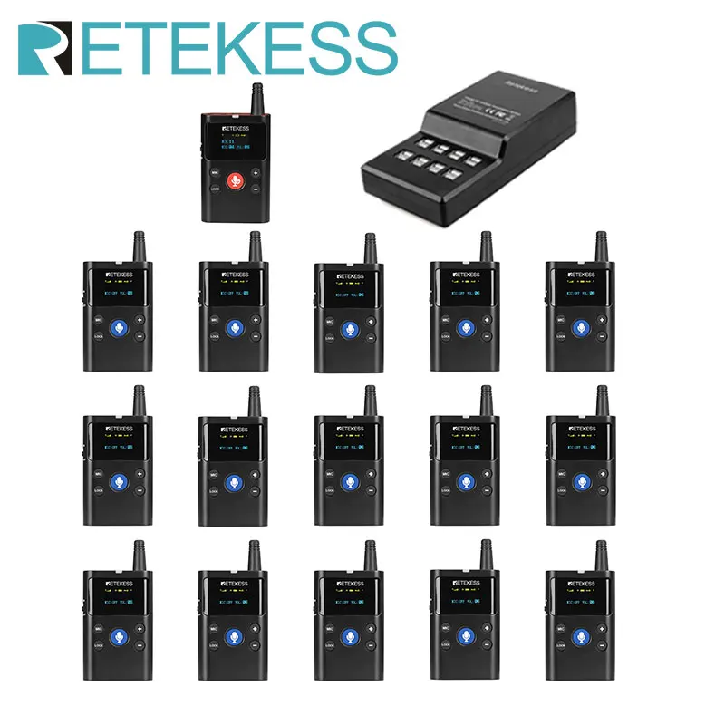 Retekess TT126 Two-way Tour Guide System Audio Transmitter Receiver For Horse Riding Excursion Church Meeting Museum Training