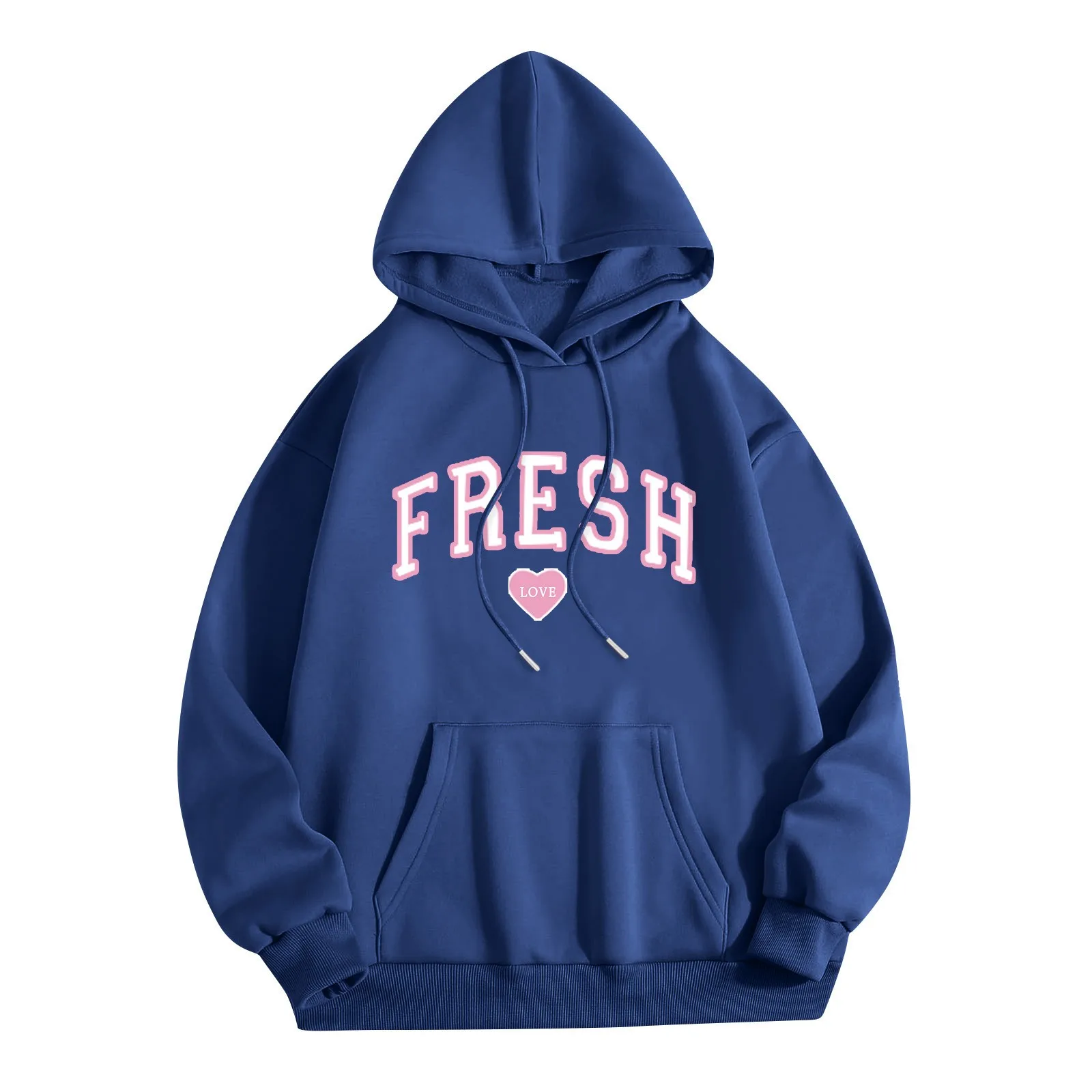 Sweat à capuche imprimé Fresh Love pour femme, streetwear décontracté, chemise de sport, sweats à capuche confortables, mode, automne, hiver, 2024