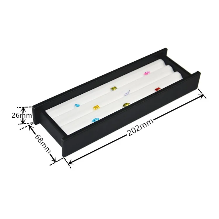 PU Leather Bare Stone Gemstone Jewelry Box Magnet Stone Storage Display Box Gem Display Counter Exhibition Lid V Groove Box