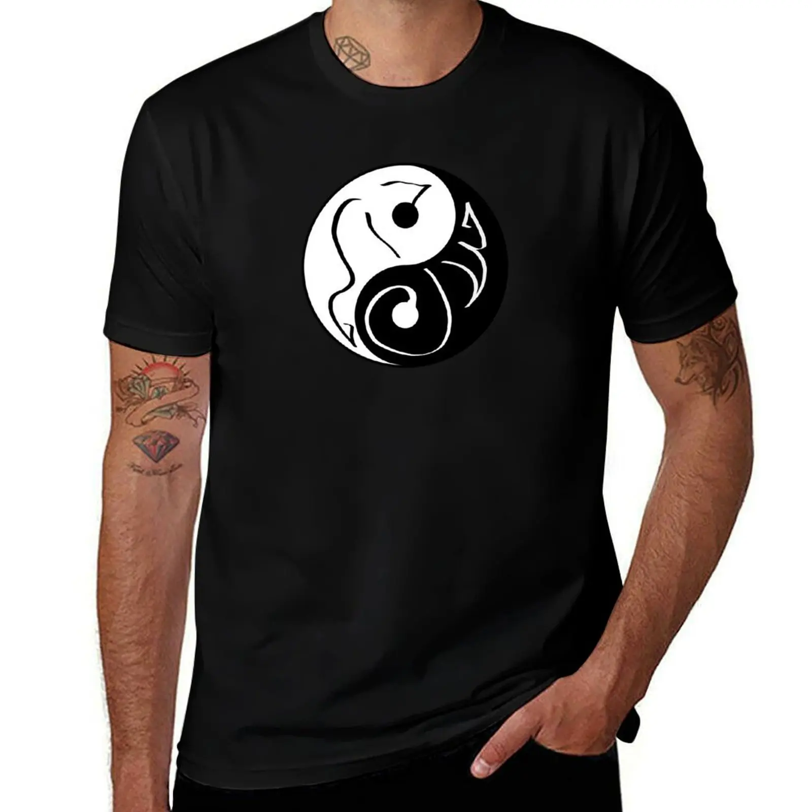 Yin Yang - Halal Haram Version T-Shirt Casual Fashion Short Sleeve Cotton T-Shirt