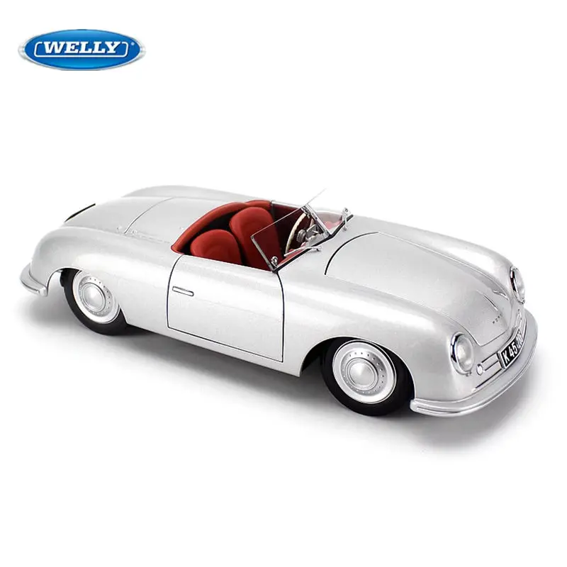 

WELLY 1:24 Porsche 356 No. 1 Roadster Alloy Racing Car Model Diecast Metal Toy Classic Sports Car Model Simulation Children Gift