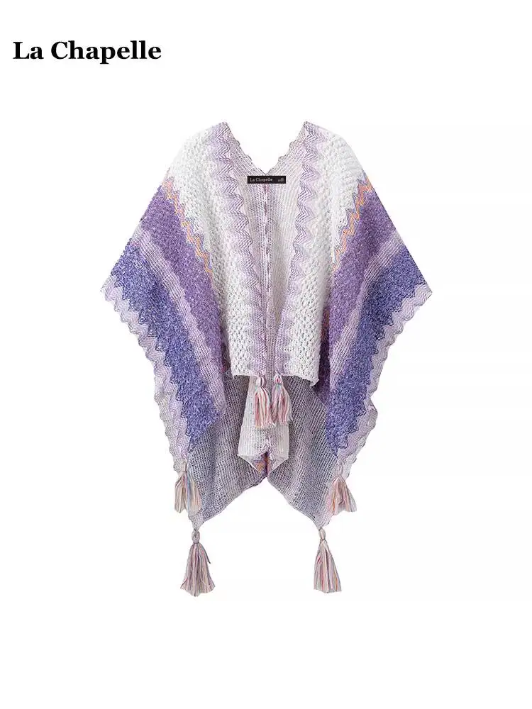 

New Ethnic Style Shawl Women Outerwear Scarf Lavender Travel Cloak coat
