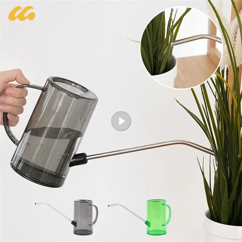 Long Spout Watering Pot Transparent Stainless Watering Pot Fleshy Placement Watering Pot Planting Large Capacity Watering Pot