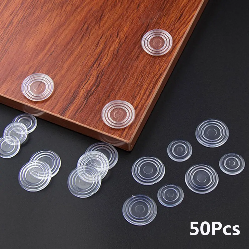 50Pcs Round Transparent Bumper Chair Fittings Rubber Table Anti Noisy Floor Protector Non-slip Mat Furniture Leg Pads