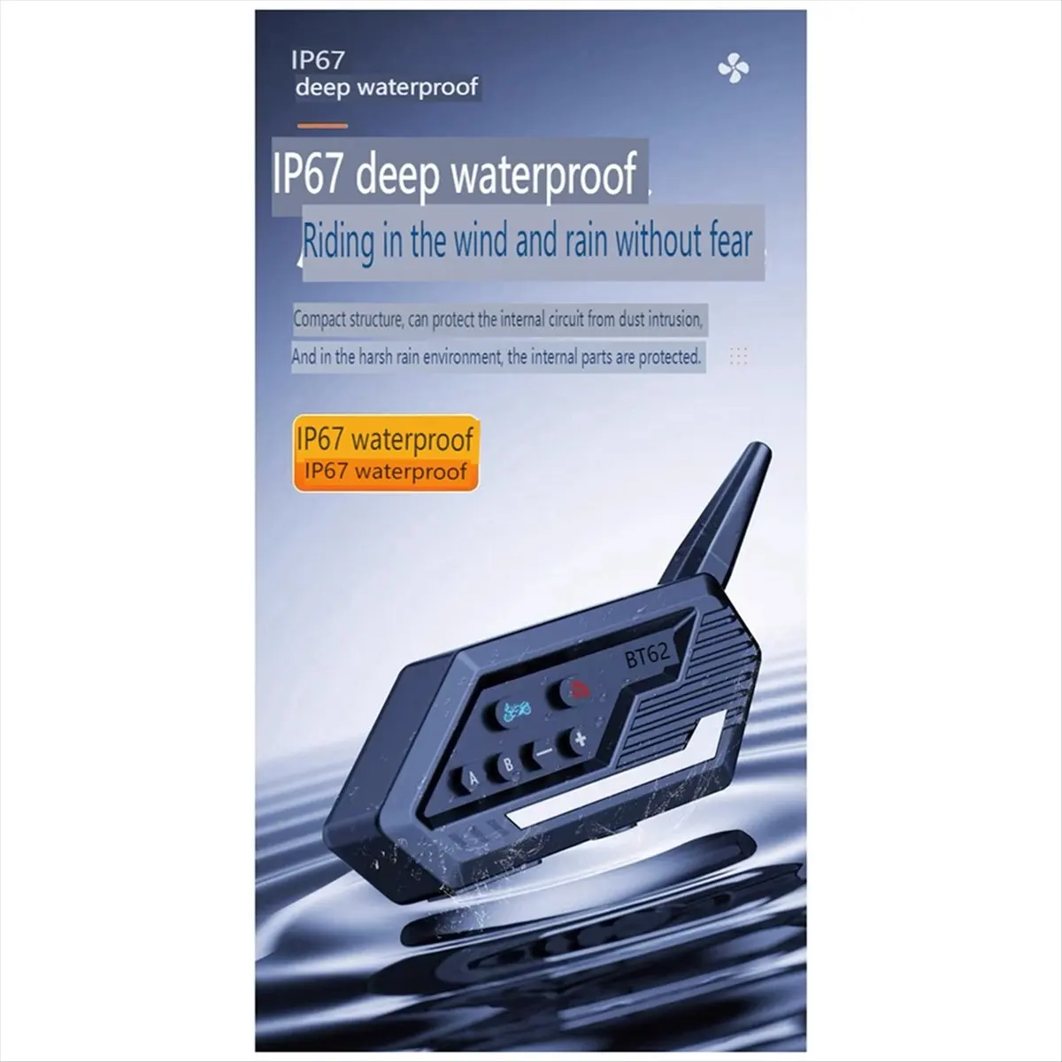 Interkom Helm Motor SWXF Bluetooth Nirkabel Headset Helm Sepeda Headset Interkom 2 Orang 1000M Tahan Air