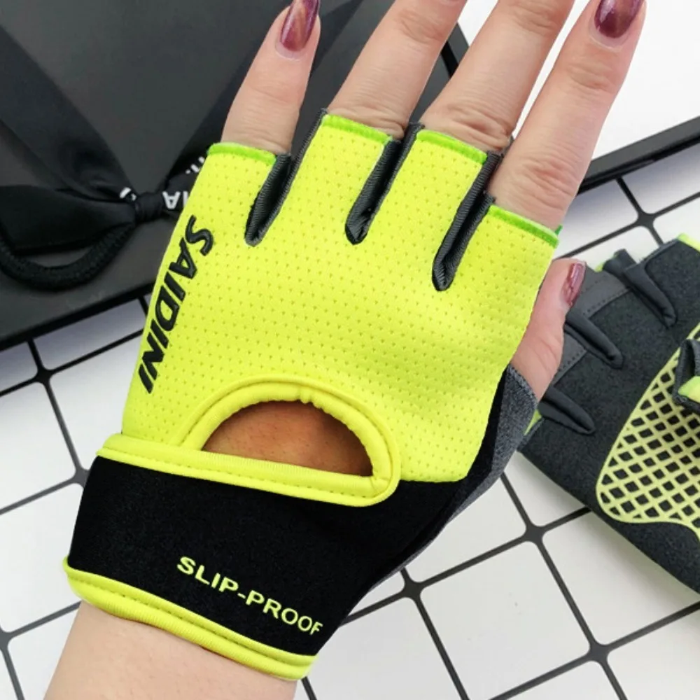 

1 pair Fingerless Fitness Sport Gloves Anti-Skid Breathable Dumbbells Breathable Gloves High Elasticity Protective