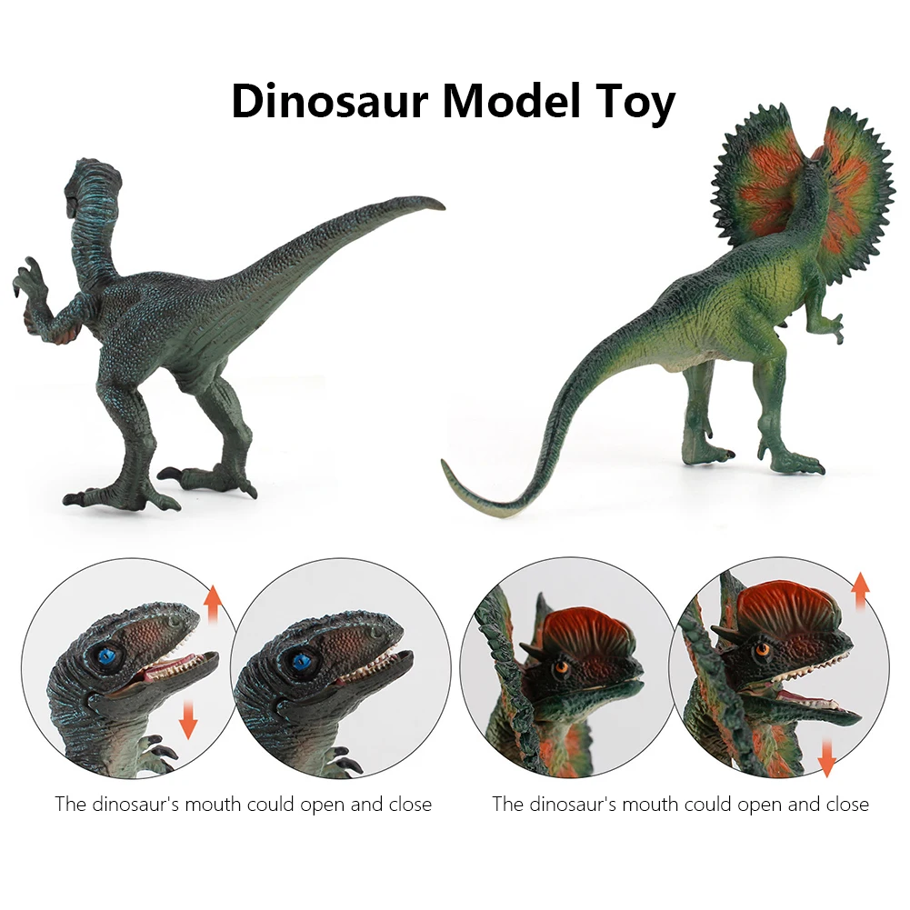 Juguete de dinosaurio de Dilophosaurus para niños, figuras de acción de PVC de simulación, modelo de juguete, Raptor, dinosaurios, adornos, juguetes