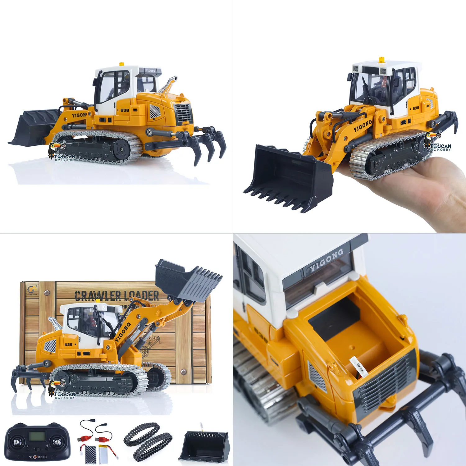 

Радиоуправляемый погрузчик 1/50 CUT 636 RTR с дистанционным управлением, строительный автомобиль, металлическое ведро, пульверизатор, модель RTR, свет, звук, аккумулятор, игрушка