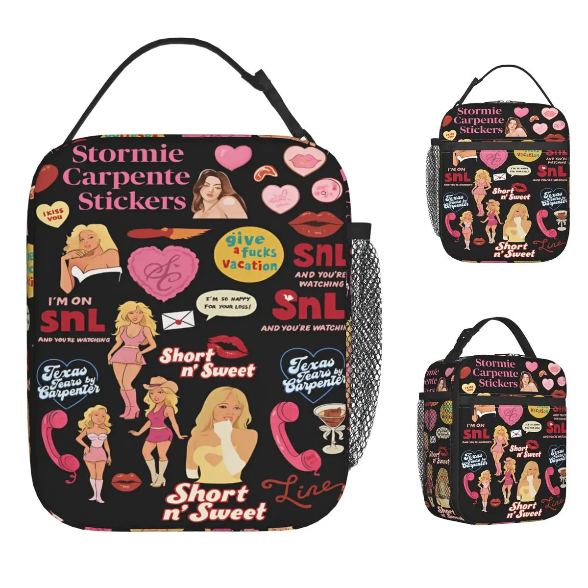 

Сумка для обеда Sabrina Carpenter, короткая сумка-холодильник n'Sweet Fun, офисная портативная термосумка для обеда унисекс, сумка-холодильник с принтом Оксфорд