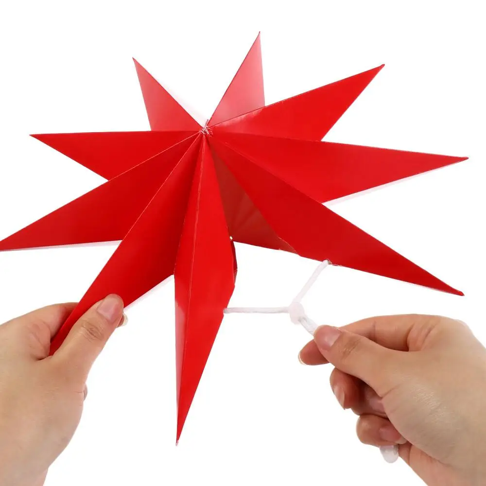 Nine Pointed Star Reuseable Photographic Props Paper Flower Crafts Hanging Ornaments Party Decor Hanging Paper Stars