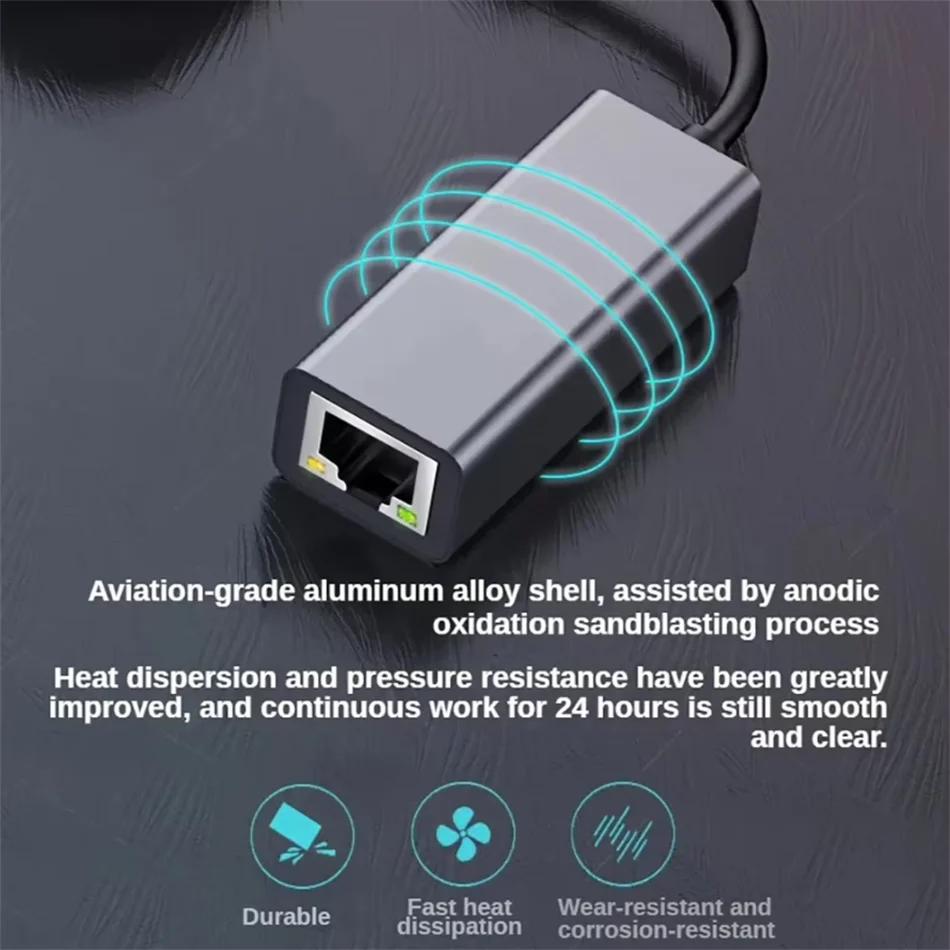 Cable de Internet Lan USB tipo c a RJ45, 1000Mbps, adaptador Ethernet USB tipo C de aluminio, Dongle de tarjeta de red para MacBook, portátil y PC