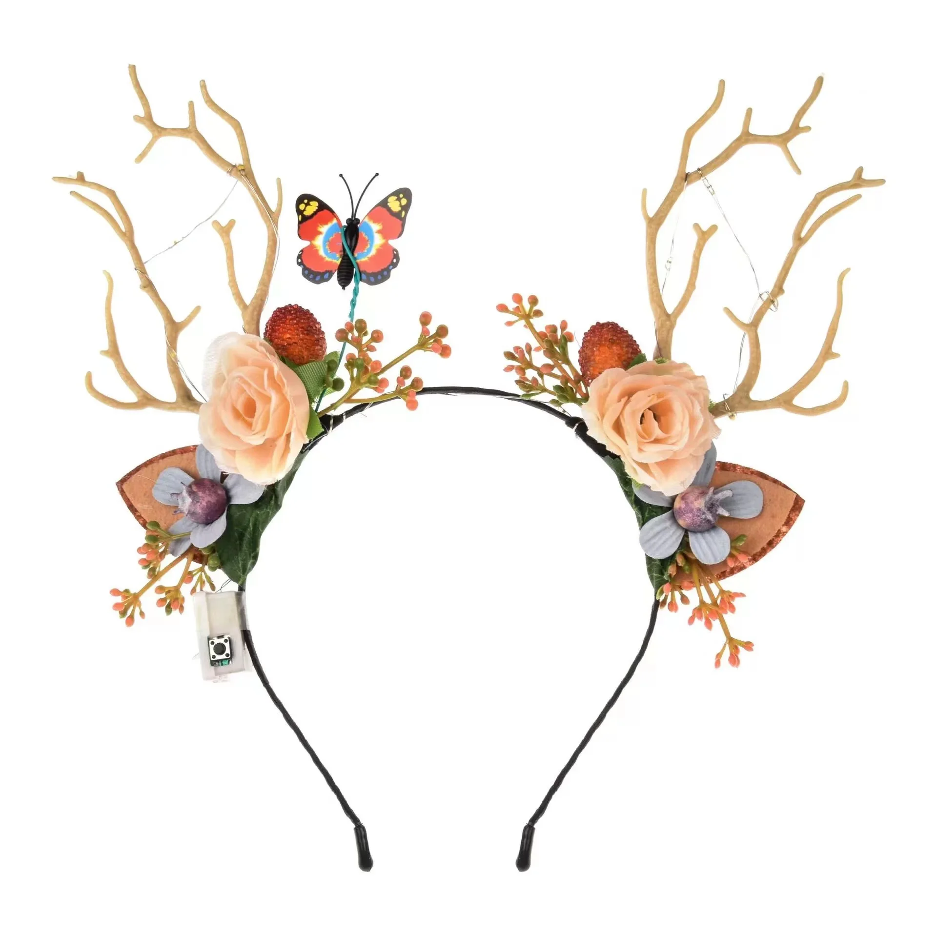 New Christmas Antler Headband Net Red Moose Night Market Deer Luminous Headband Christmas Jewelry Hairpin Hair Accessories