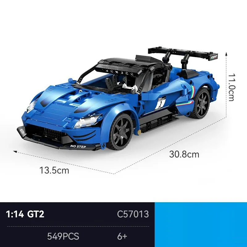 テクニカル 1:14 スケール イタリア スーパースポーツカー MT GT2 ストラダーレ 組み立てブロック アプリ RC ブリック レーシング 2.4GHz リモートコントロール 車両 おもちゃ