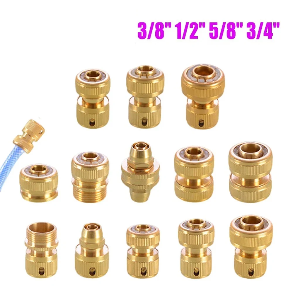 1/2/5 قطعة 3/8 "1/2" 3/4 "النحاس موصل سريع مجموعة حديقة سقي خرطوم المياه الأنابيب محول تركيبات أداة