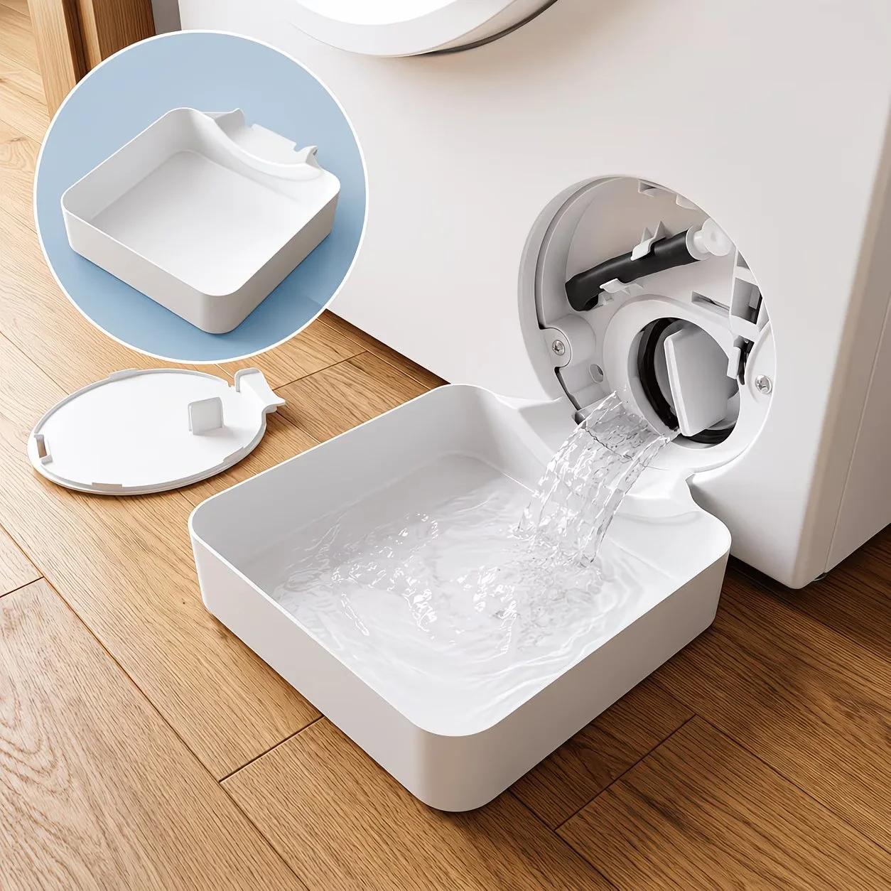 1 Stück Waschmaschinen-Ablauffilter Wasserauffangschale Auslaufsichere Abwasser-Tropfschale für Frontlader-Waschmaschine Wäscherei-Reinigungszubehör
